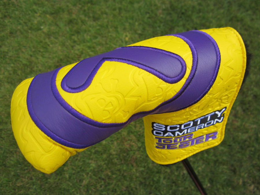 scotty cameron tour only purple and yellow industrial circle t tour jester headcover