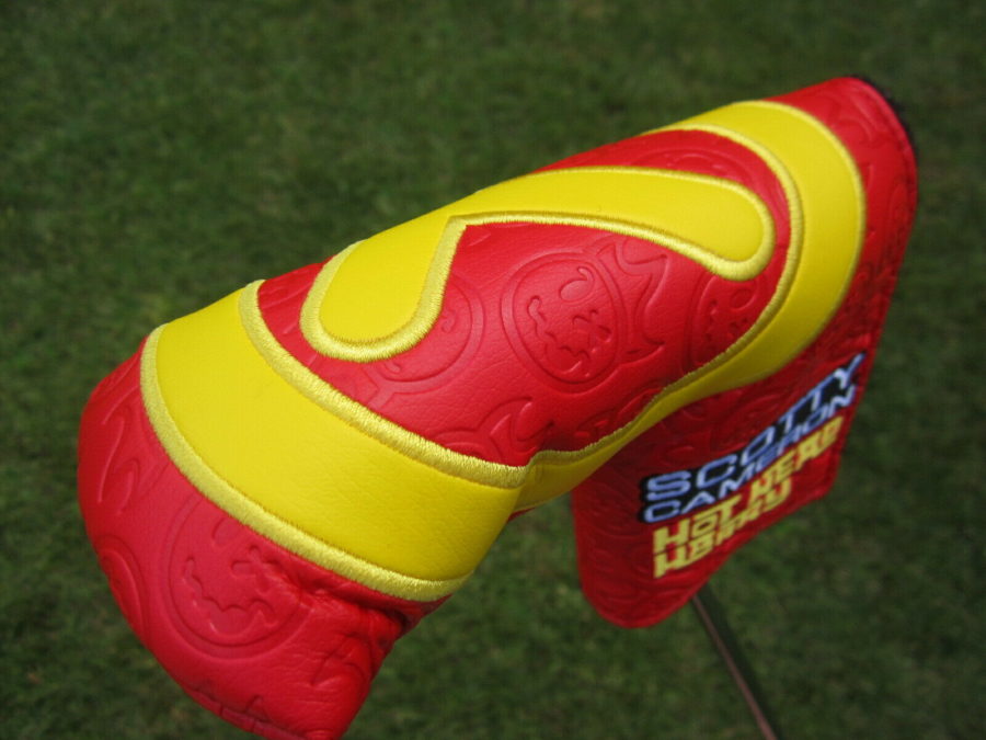 scotty cameron tour only red and yellow industrial circle t hot head harry headcover