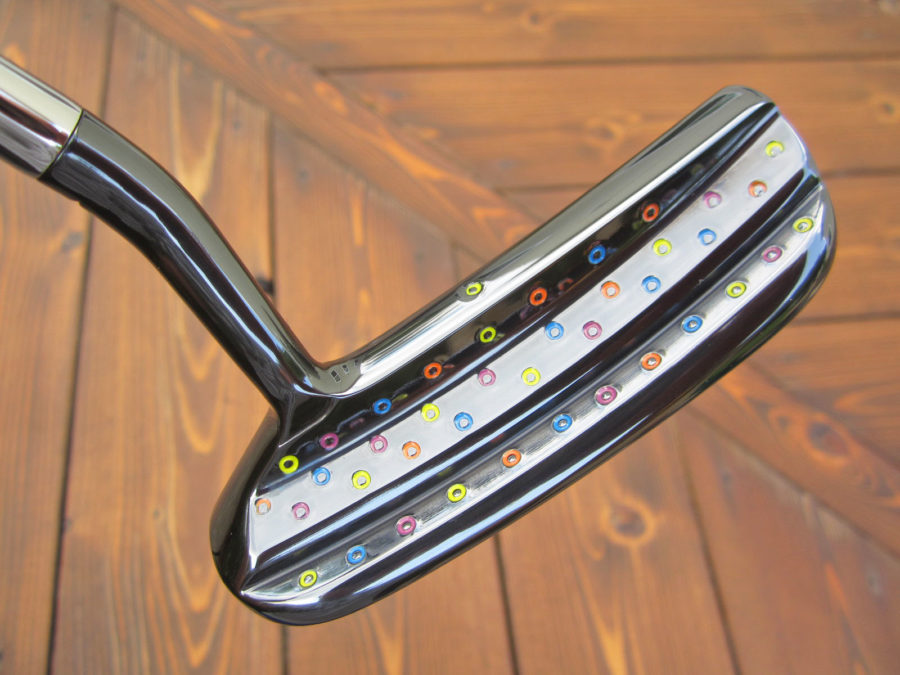 scotty cameron tour putter garage gun blue black oxide with snow and exotic leather ostrich grip circle t golf club