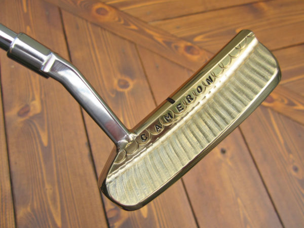 scotty cameron tour only craftsman sss two tone chromatic bronze with polished silver neck bullet sole and top line 350g putter golf club