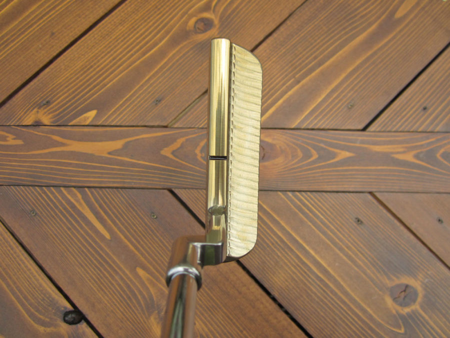 scotty cameron tour only craftsman sss two tone chromatic bronze with polished silver neck bullet sole and top line 350g putter golf club