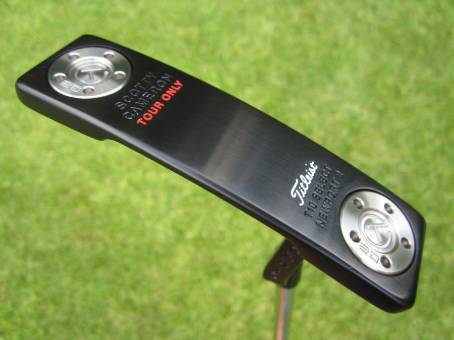 scotty cameron tour only black t10 button back newport 2 circle t with top line putter golf club