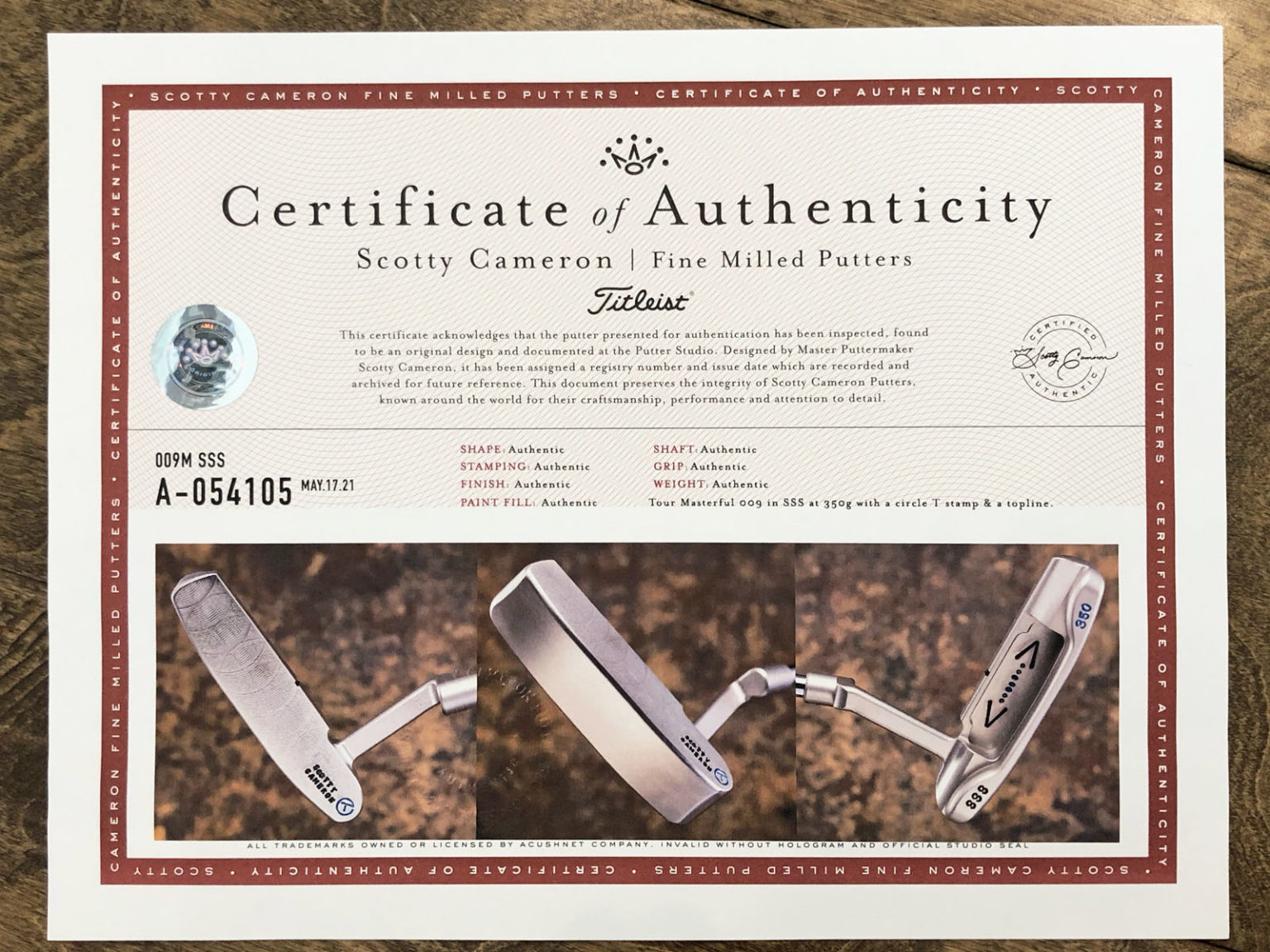 Ultra Rare Scotty Cameron Circle T tour issue 009 putter, rare Speeder 009 shaft