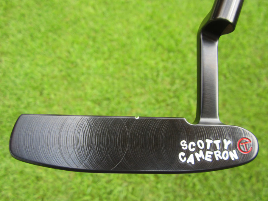 scotty cameron tour only carbon steel brushed black 009 circle t prototype 330g with jordan spieth style top line and script titleist stamp putter golf club