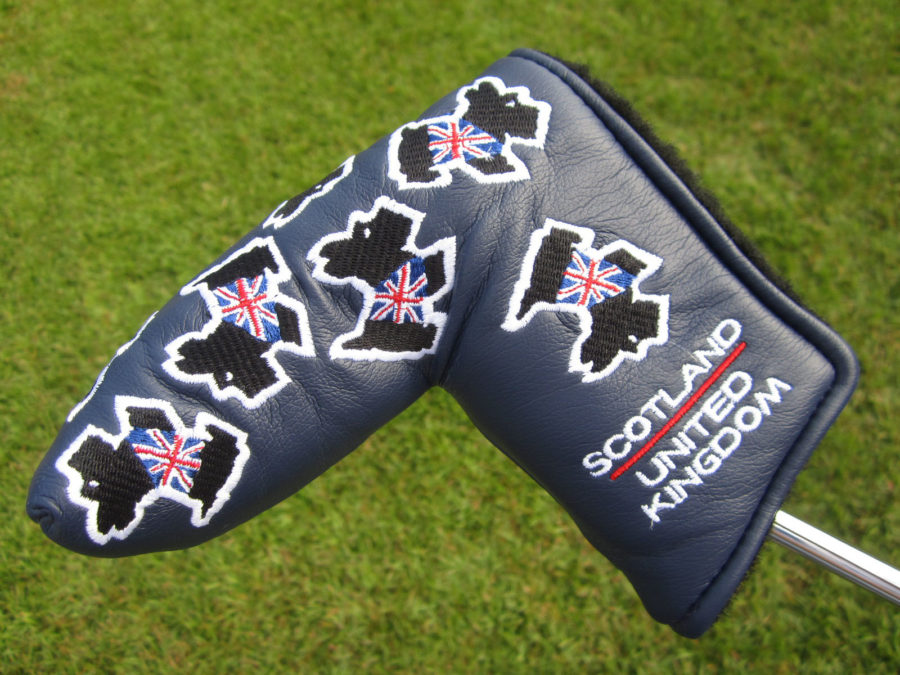 scotty cameron limited edition headcover 2004 british open navy blue union jack scotty dogs