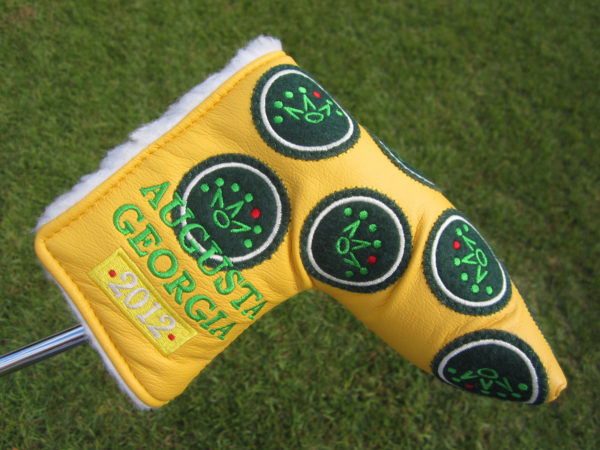 scotty cameron limited edition headcover 2012 masters yellow leather crown patches