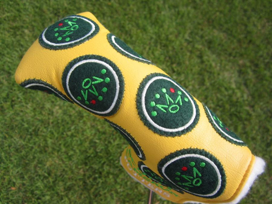 scotty cameron limited edition headcover 2012 masters yellow leather crown patches