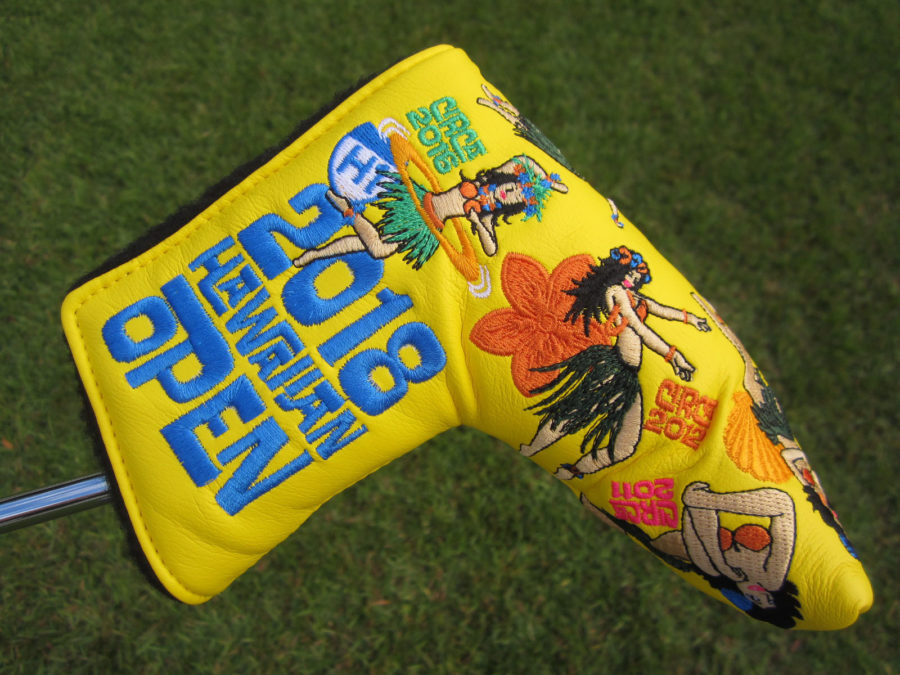 scotty cameron limited edition headcover 2018 sony open in hawaii yellow hula girl headcover