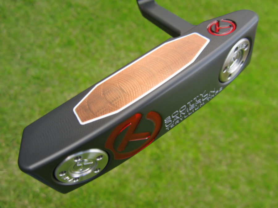 scotty cameron tour only black t22 newport 2 terylium circle t putter with tiger woods style sight dot golf club