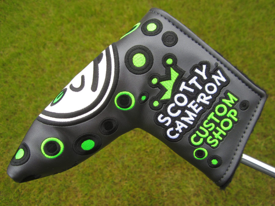 scotty cameron limited edition headcover custom shop grey and lime green jackpot johnny blade putter headcover golf club