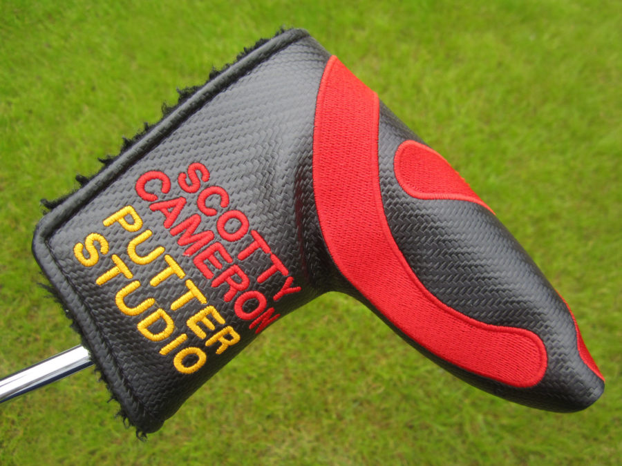 scotty cameron tour only black and red carbon fiber industrial circle t blade putter golf club headcover