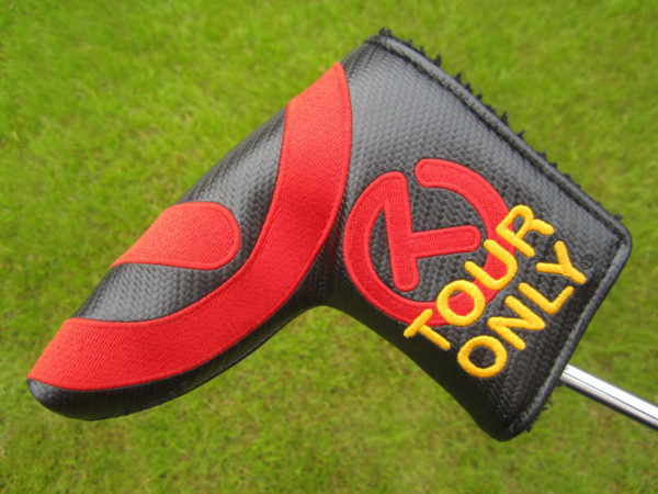 scotty cameron tour only black and red carbon fiber industrial circle t blade putter golf club headcover
