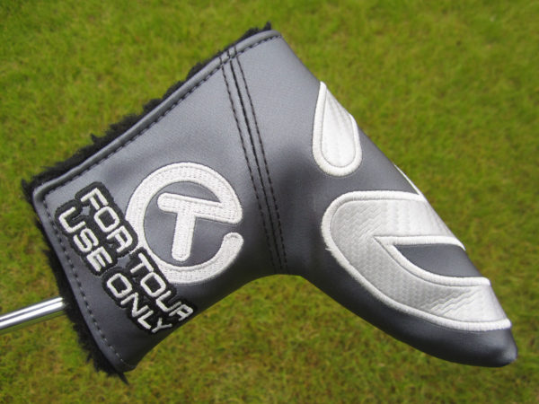 scotty cameron tour only headcover grey and silver carbon fiber industrial circle t blade putter headcover golf club
