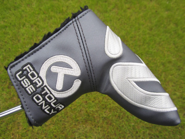 scotty cameron tour only headcover grey and silver carbon fiber industrial circle t blade putter headcover golf club