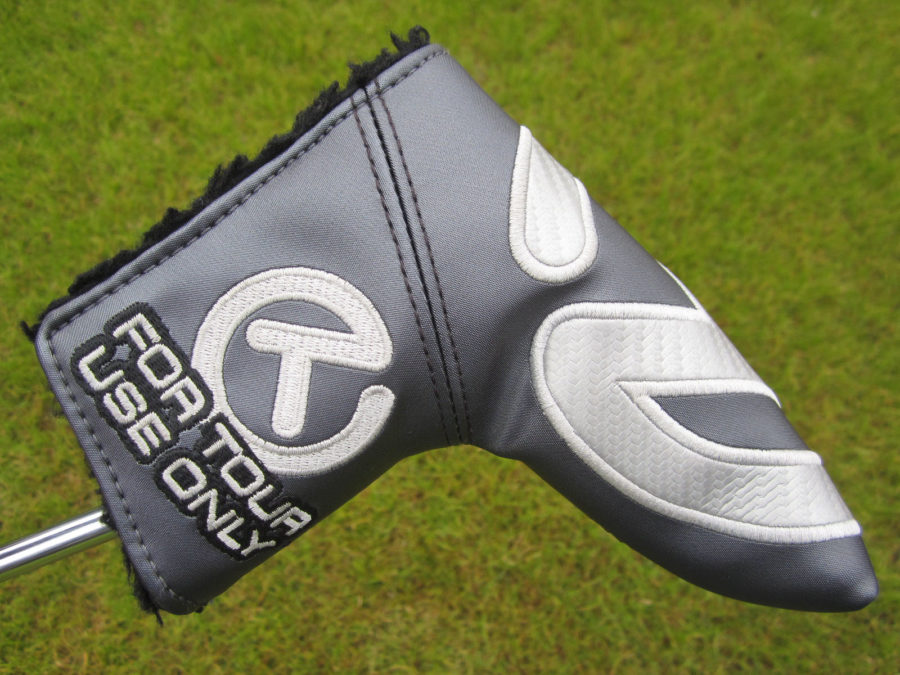 scotty cameron tour only headcover grey and silver carbon fiber industrial circle t blade putter headcover golf club
