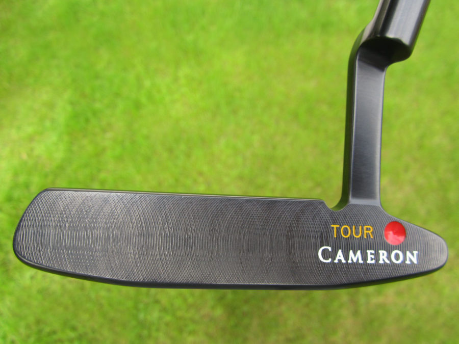 scotty cameron tour only carbon brushed black newport 2 tri sole circle t with handstamped scotty cameron putter
