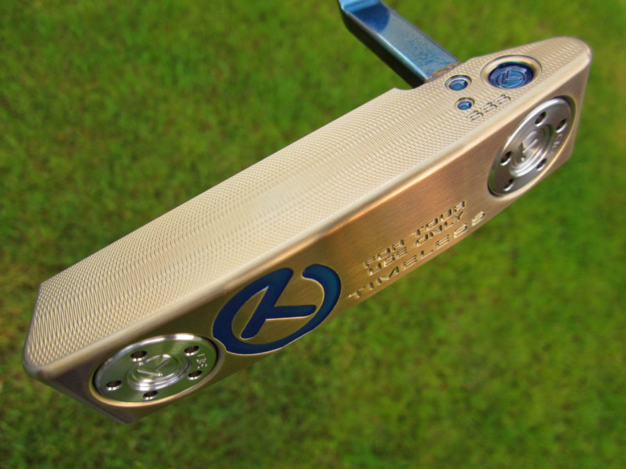 scotty cameron tour only chromatic bronze and blue two tone timeless tourtype special select circle t welded neck 360g putter golf club