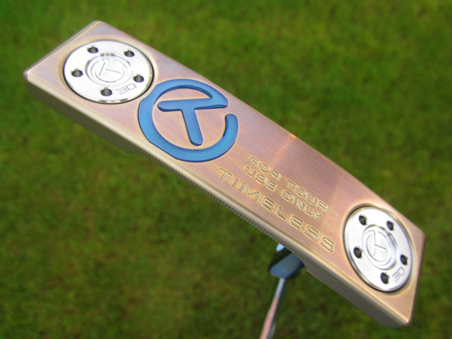 scotty cameron tour only chromatic bronze and blue two tone timeless tourtype special select circle t welded neck 360g putter golf club