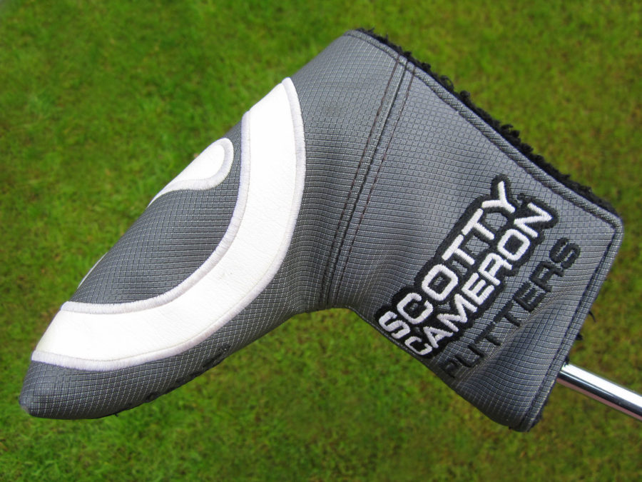scotty cameron tour only headcover grey and white industrial circle t blade putter cover