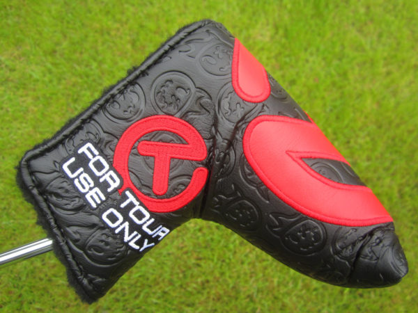 scotty cameron tour only black and red hot head harry industrial circle t mid mallet putter headcover