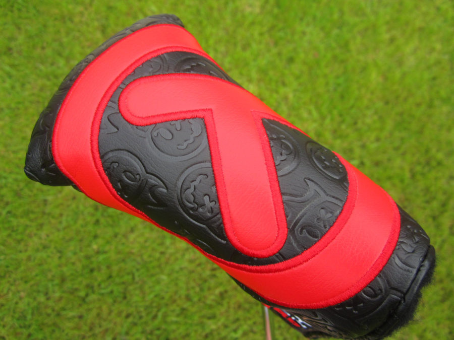 scotty cameron tour only black and red hot head harry industrial circle t mid mallet putter headcover