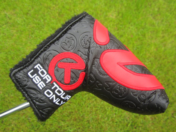 scotty cameron tour only black and red hot head harry industrial circle t mid mallet putter headcover