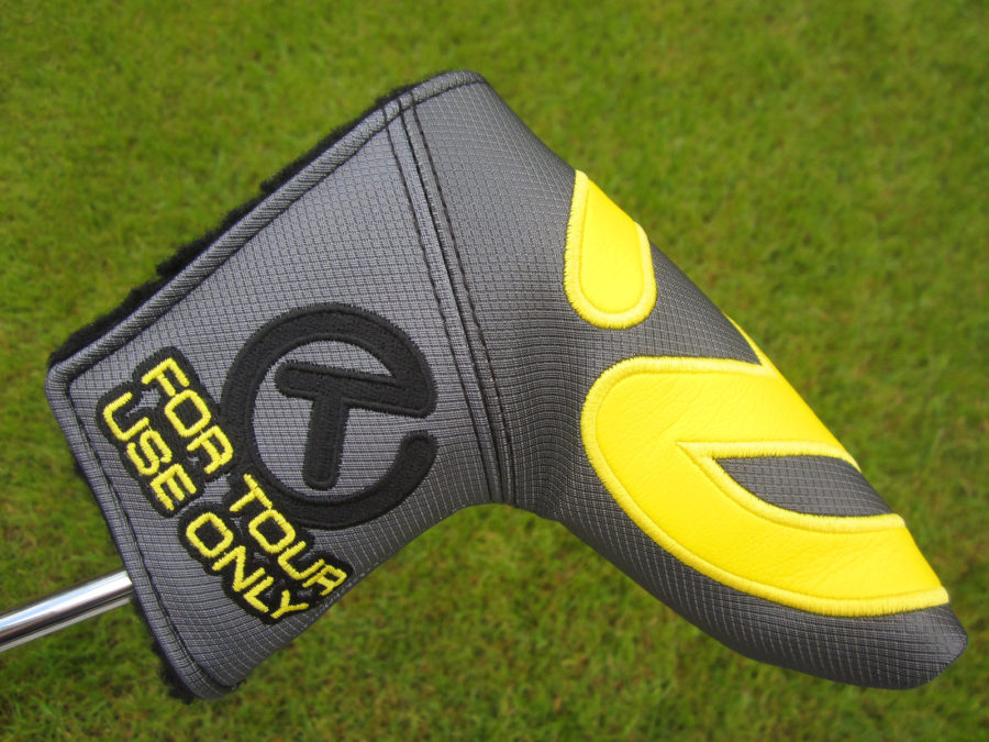scotty cameron tour only grey and yellow industrial circle t blade putter headcover