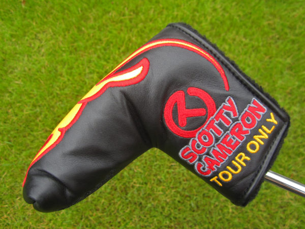 scotty cameron tour only circle t headcover black leather super rat blade putter