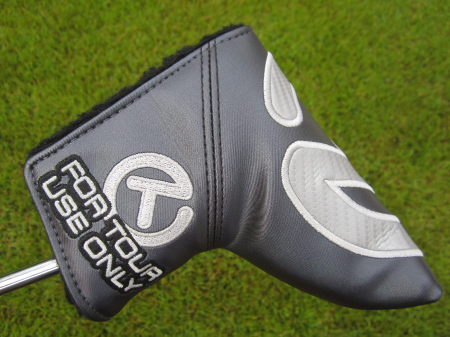 scotty cameron tour only circle t headcover grey and silver carbon fiber industrial circle t mid mallet putter