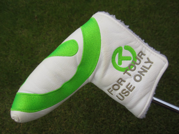 scotty cameron tour only circle t headcover white and lime green industrial circle t blade putter