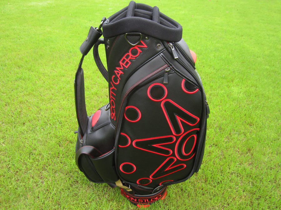scotty cameron tour only supercar black and red circle t staff bag golf