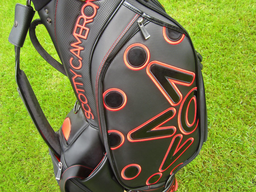 scotty cameron tour only supercar black and red circle t staff bag golf