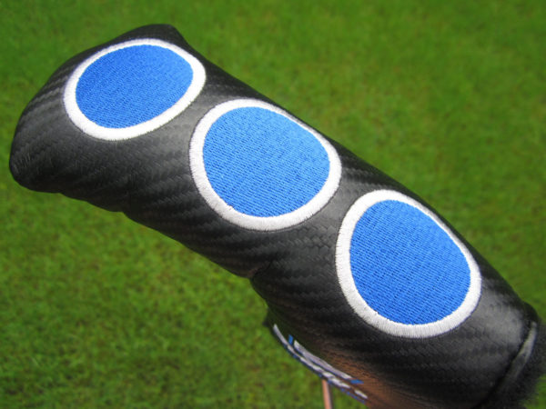 scotty cameron limited edition black and blue custom shop cherry bombs blade putter headcover