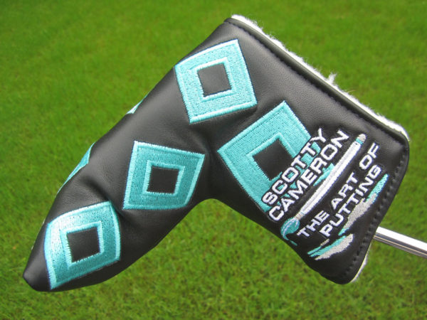 scotty cameron limited edition black leather tcc the cameron collector tiffany squares blade putter headcover