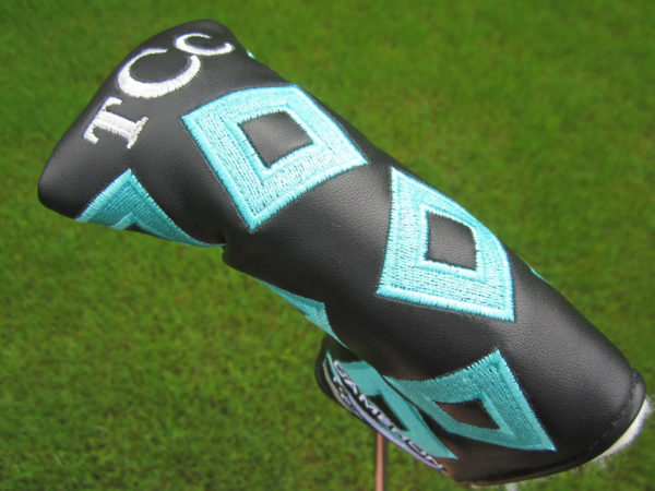 scotty cameron limited edition black leather tcc the cameron collector tiffany squares blade putter headcover