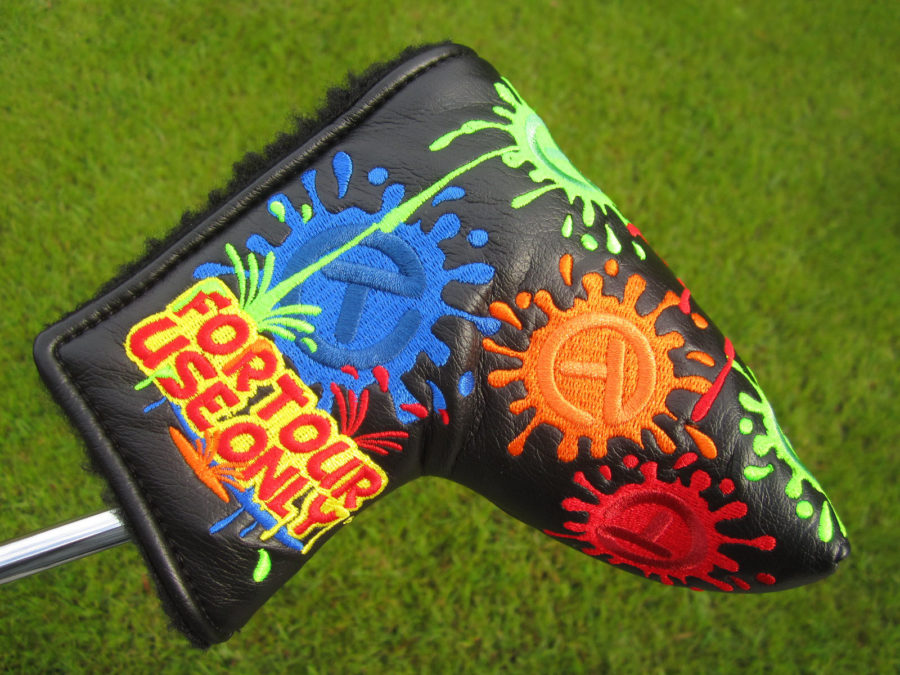 scotty cameron tour only black paint splash dancing circle t mid mallet putter headcover