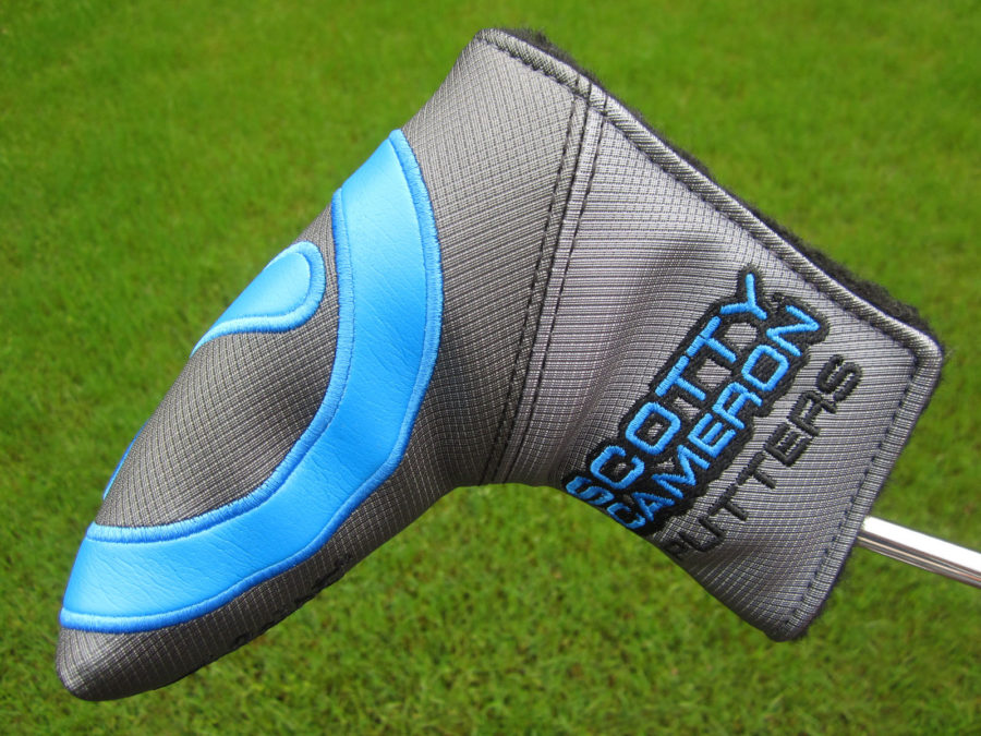 scotty cameron tour only grey and blue industrial circle t blade putter headcover