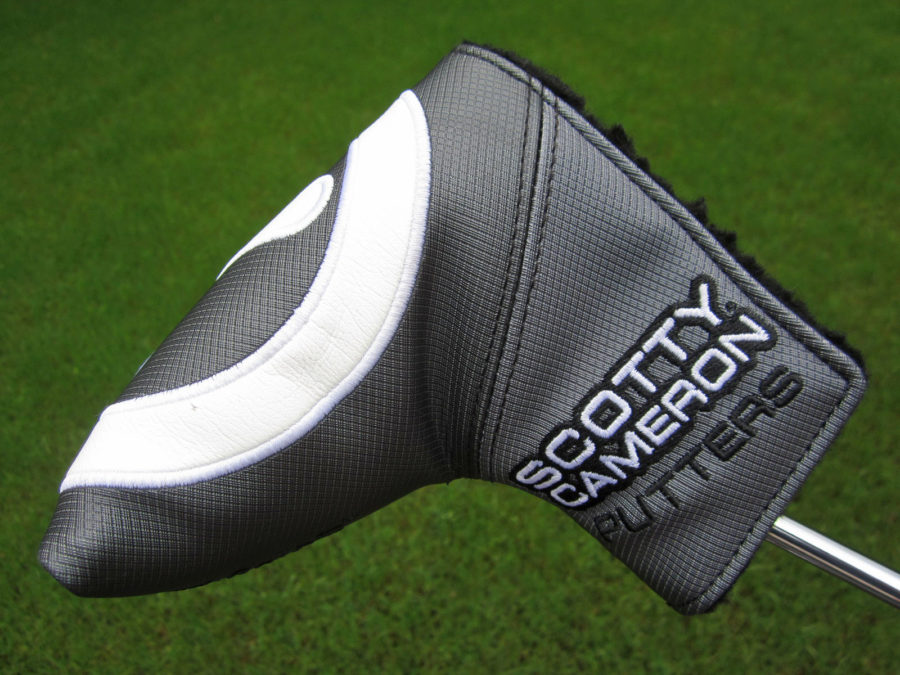 scotty cameron tour only grey and white industrial circle t mid mallet putter headcover