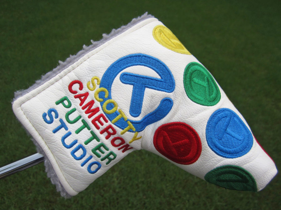 scotty cameron tour only white rainbow dancing circle t mid mallet putter headcover