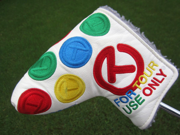scotty cameron tour only white rainbow dancing circle t mid mallet putter headcover