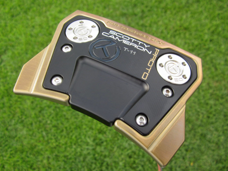 scotty cameron tour only chromatic bronze phantom x t11 circle t putter with top line golf club