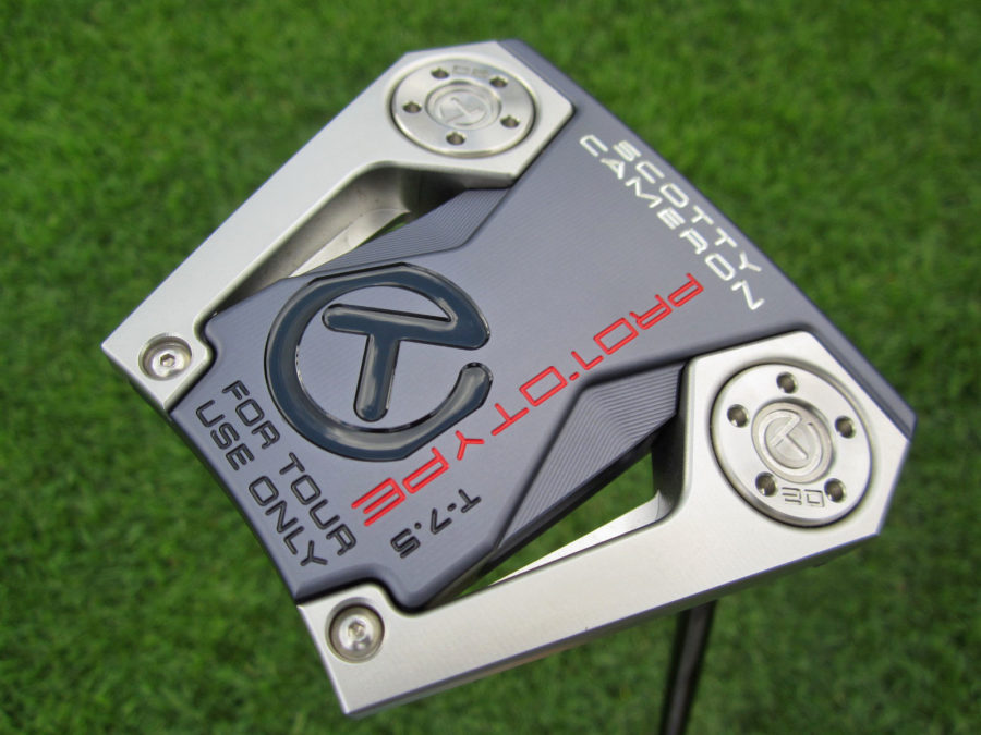 scotty cameron tour only space grey phantom x t7.5 circle t putter with black shaft golf club
