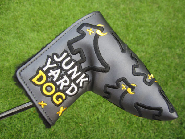scotty cameron custom shop grey dancing junk yard dogs mid mallet putter headcover