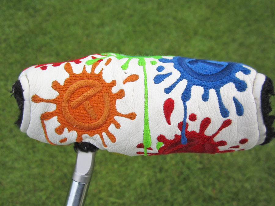 scotty cameron tour only white dancing paint splash circle t mid round headcover