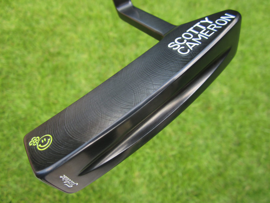 scotty cameron tour only brushed black carbon circa 62 prototype bullet sole putter with hula girl stamp golf club