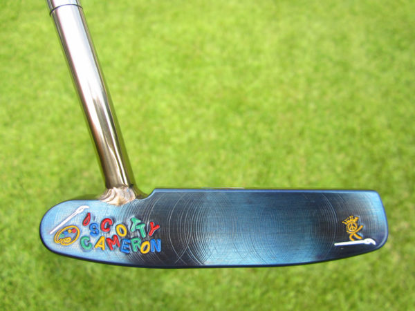 scotty cameron the art of putting tour only lh left hand chromatic blue two tone masterful 009m beach circle t 350g putter with welded polished sss 1.5 round neck putter golf club
