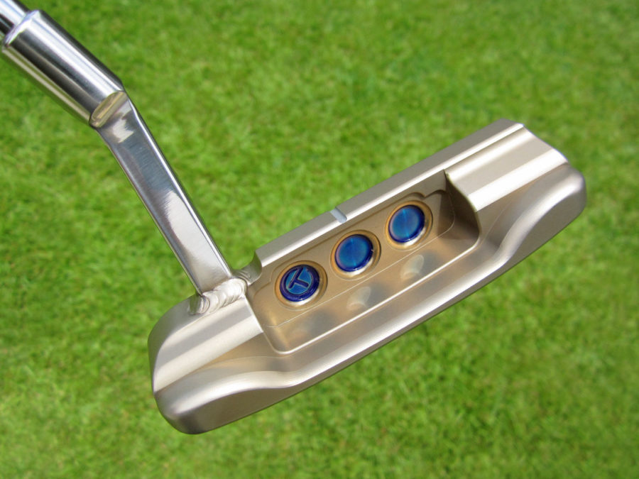 scotty cameron tour only two tone masterful tour rat chromatic bronze circle t putter with welded high buff polished sss mid slant neck golf club