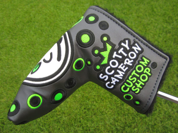 scotty cameron custom shop grey and lime green jackpot johnny blade putter headcover