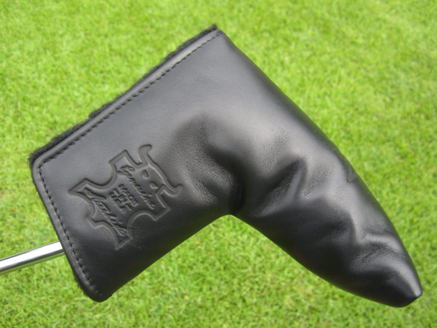 scotty cameron black genuine leather custom shop blade putter headcover