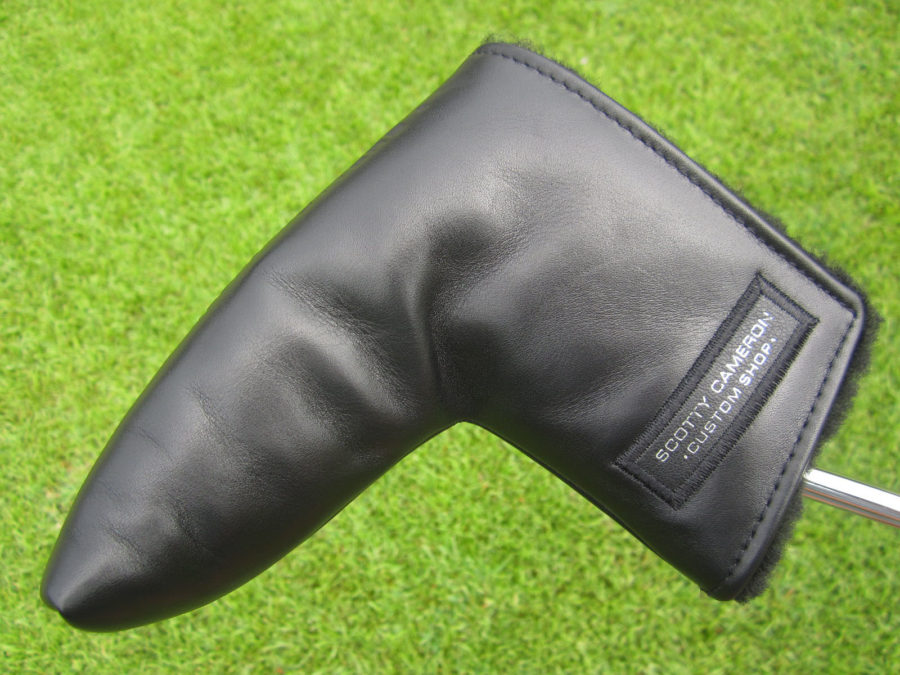 scotty cameron black genuine leather custom shop blade putter headcover